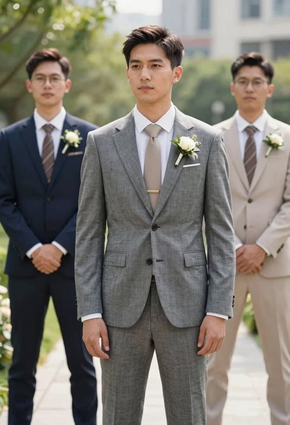stylish gray check suits