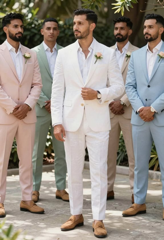 stylish groomsmen linen outfits