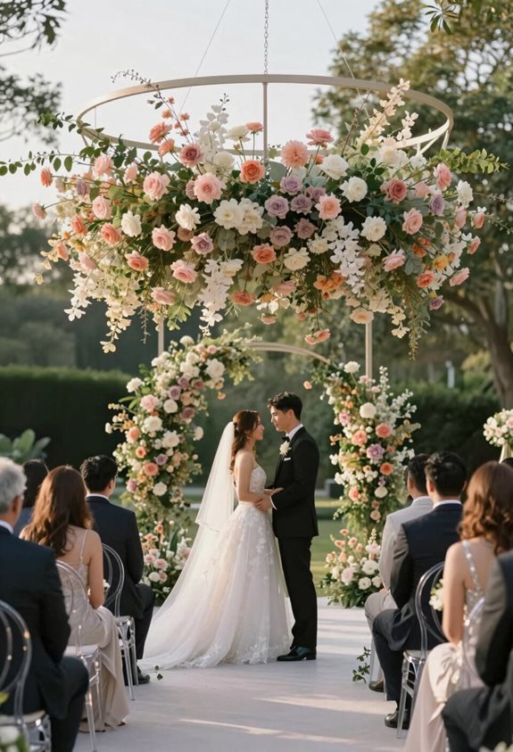 suspended floral altar designs