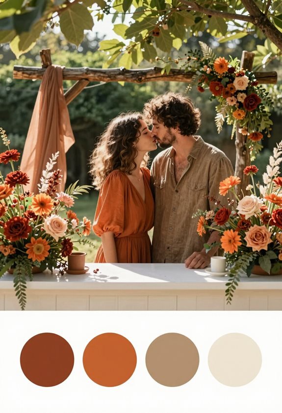 terracotta and burnt orange wedding