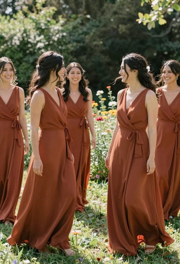 terracotta lightweight wrap dresses