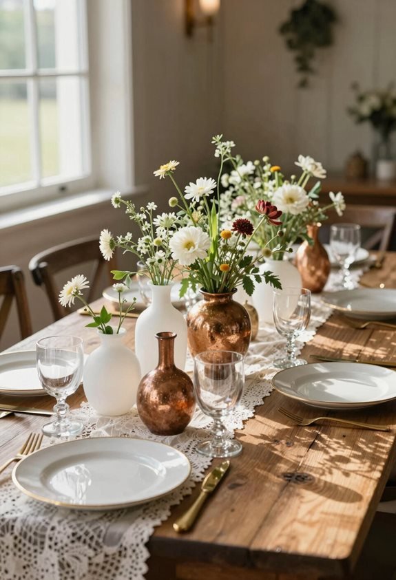 thrifted vessels for centerpieces