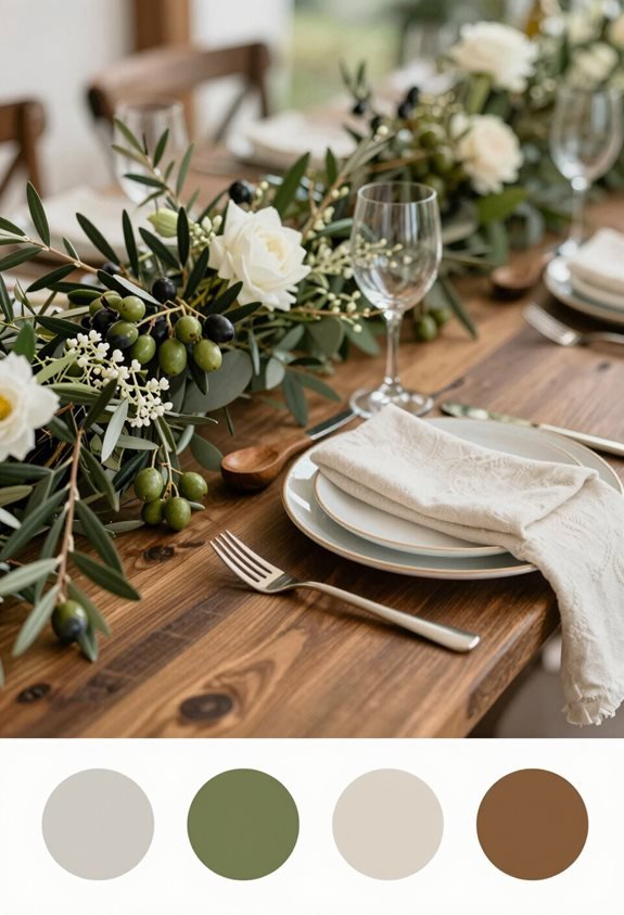 timeless olive ivory palette