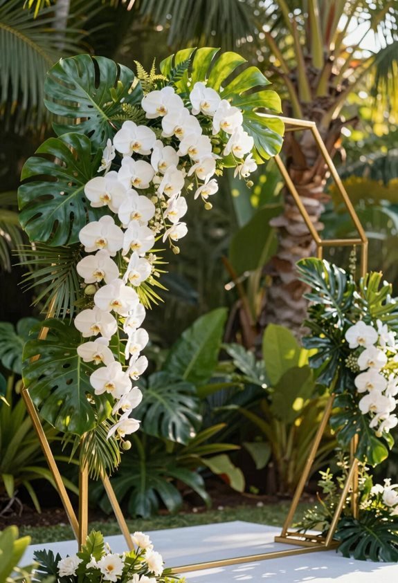 tropical luxe wedding arch