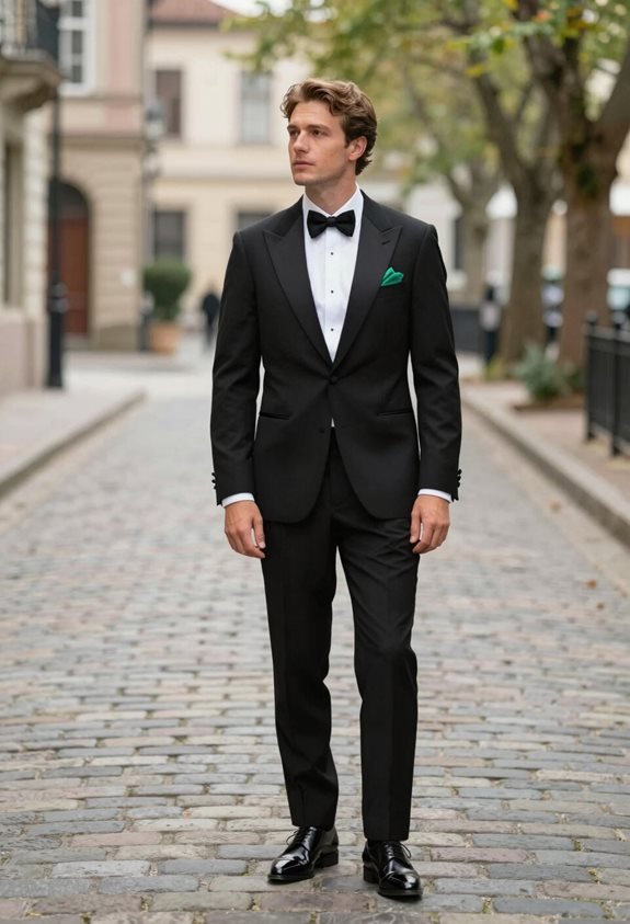 tuxedo with colorful pocket square