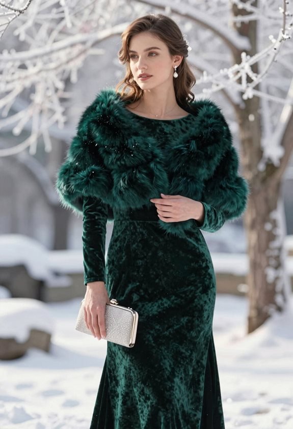 velvet dress with fur