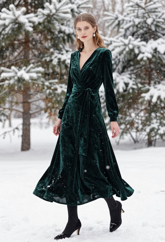 velvet wrap dress elegance