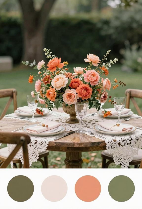 vibrant peach and coral