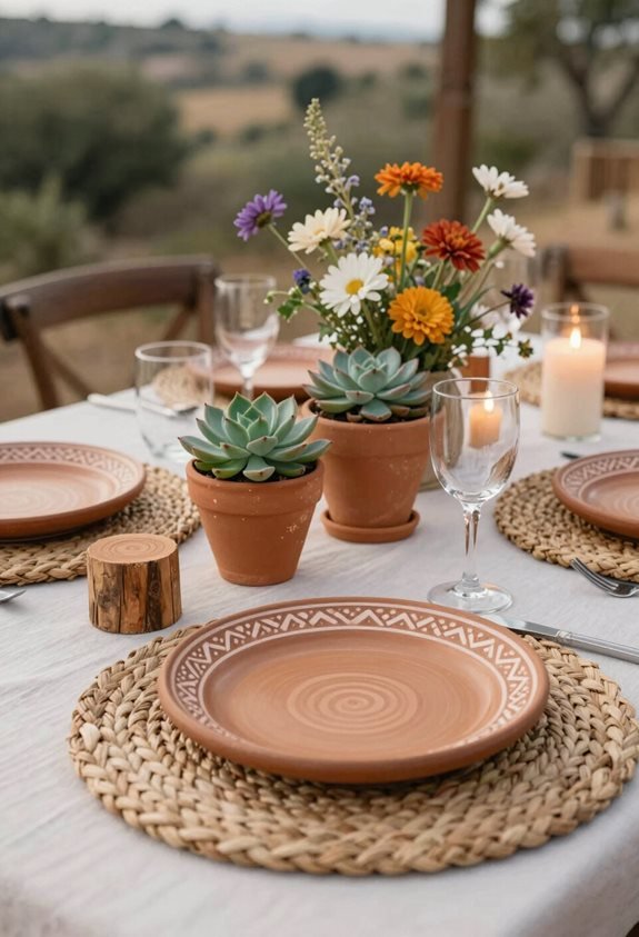 vibrant southwestern table decor