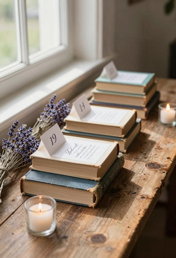 vintage book table numbers