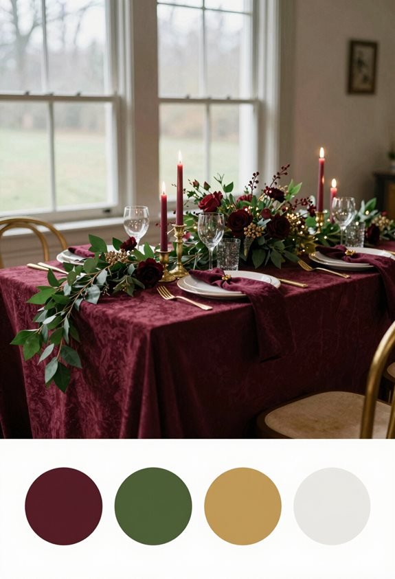 warm winter wedding colors