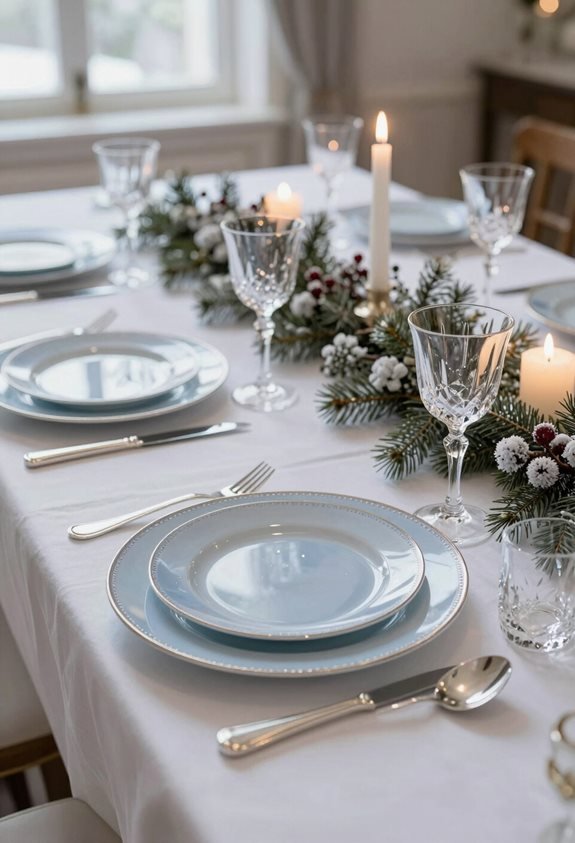 winter wedding table setting