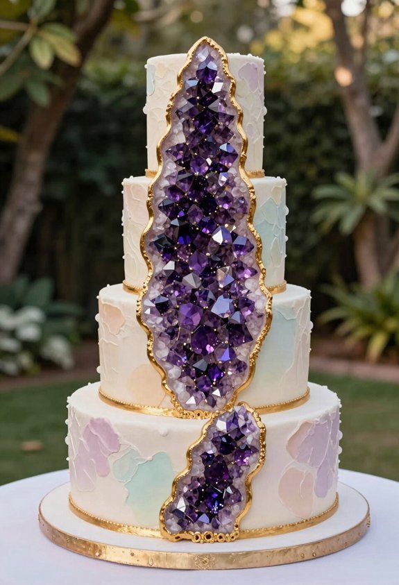 amethyst geode cake elegance