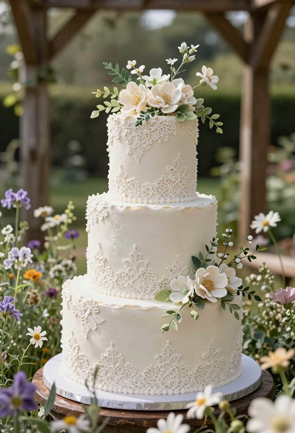 antique lace inspired cake