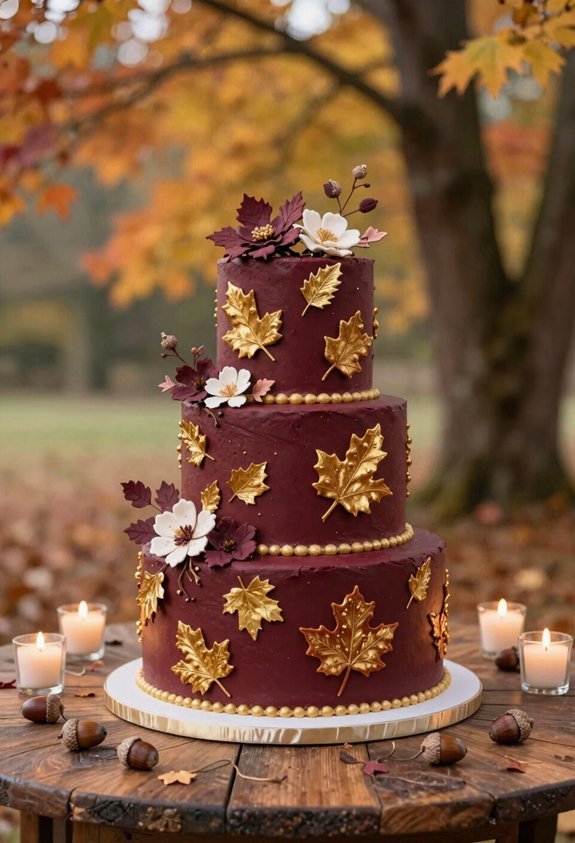 autumn themed wedding cake ideas