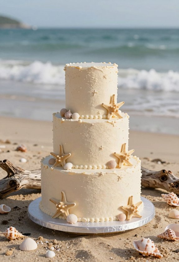 beach inspired sandy cake