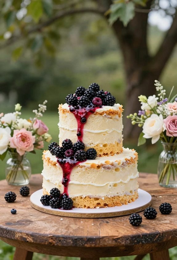 berry topped semi naked sponge