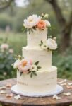bloom covered wedding cake