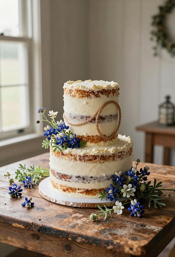 bluebonnets lasso naked cake