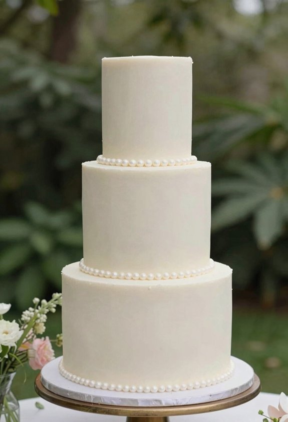 blush fondant with pearls