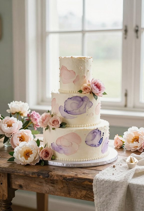 blush lilac watercolor frosting