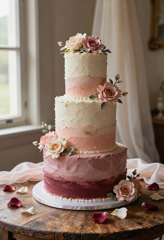 blush to burgundy ombre
