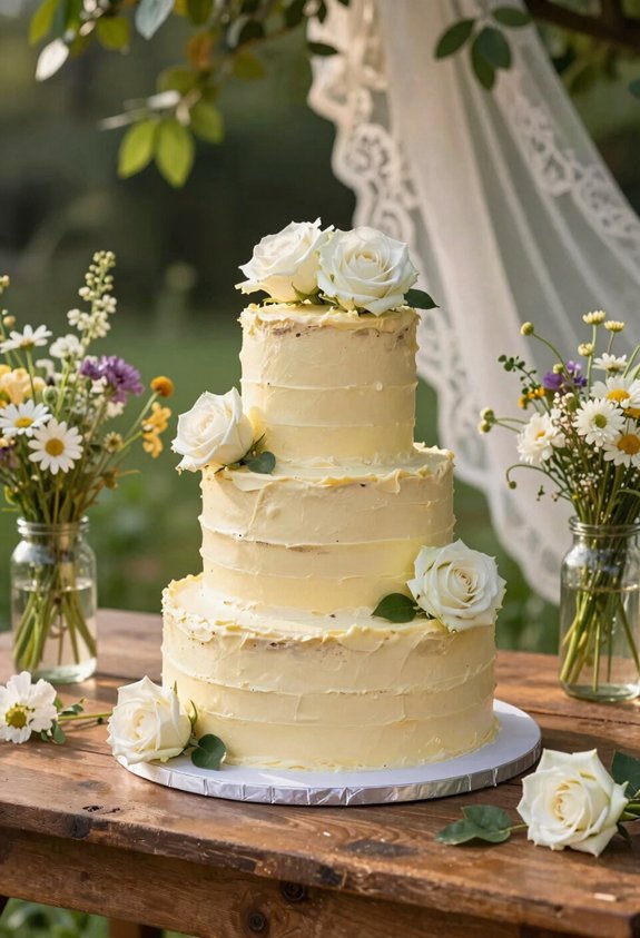 buttercream yellow rose elegance