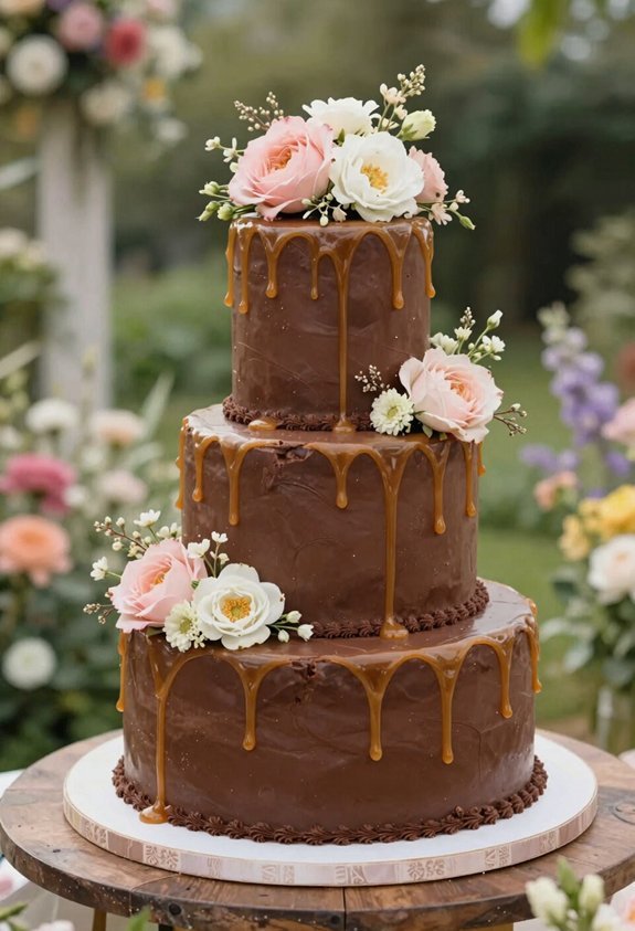 chocolate caramel florals elegance