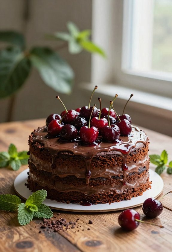 chocolate cherry layered cake