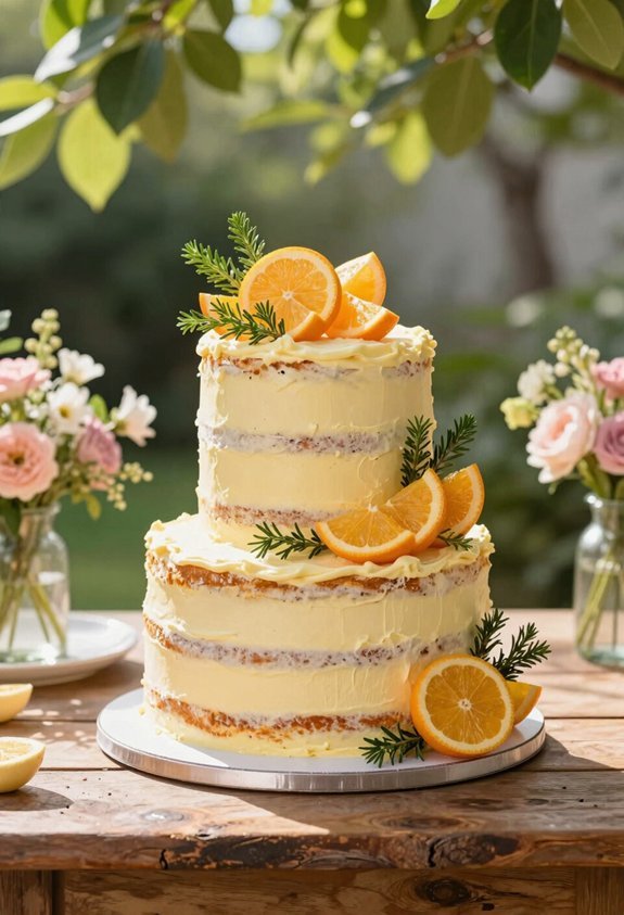 citrus herb naked cake
