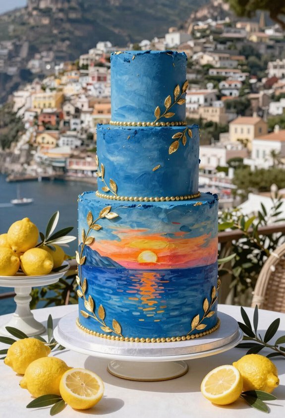 cobalt blue sunset elegance