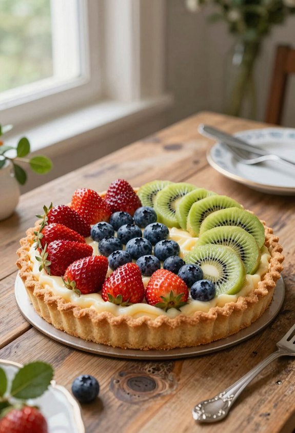 colorful fruity custard tart