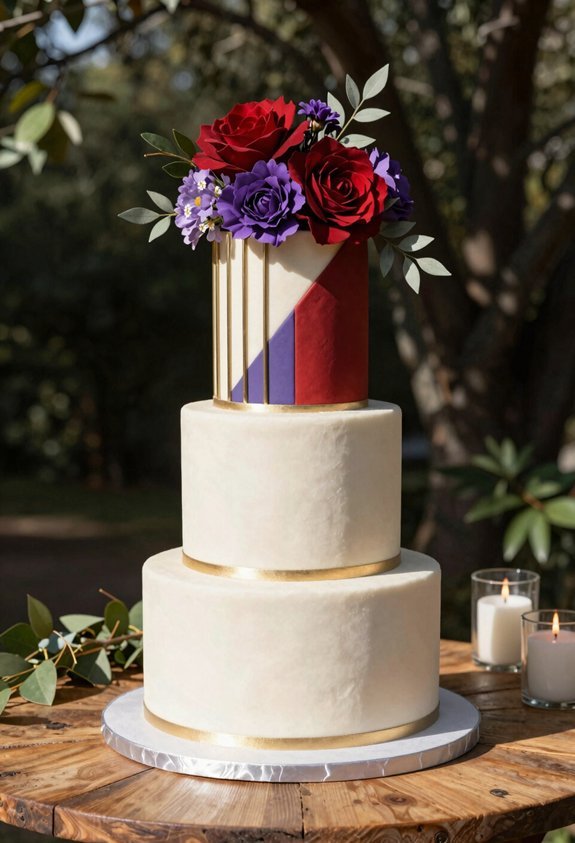 contemporary bold wedding cakes