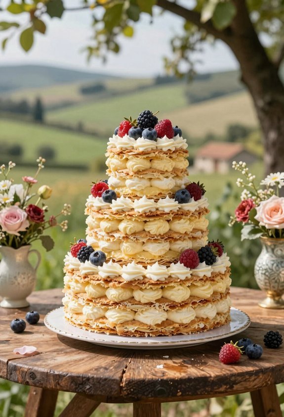 crisp pastry berry topping