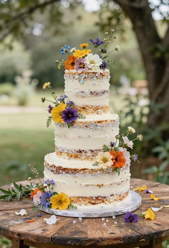 crystal clusters wildflowers rustic elegance