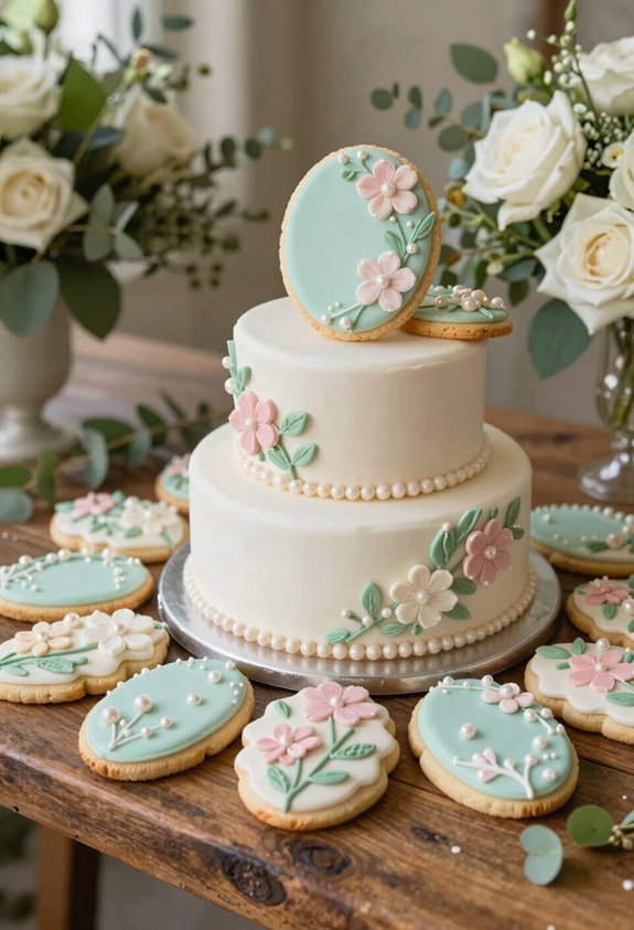 cute wedding cake cookies