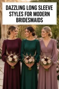 dazzling long sleeve bridesmaid dresses