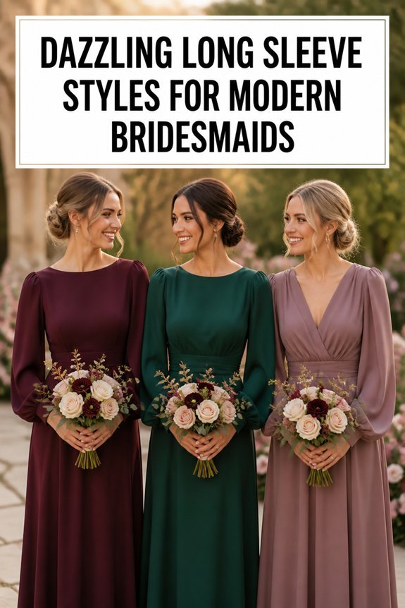 dazzling long sleeve bridesmaid dresses