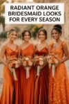 dazzling orange bridesmaid dresses