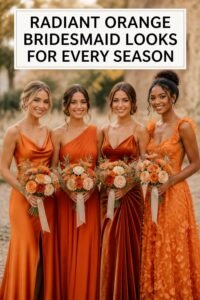 dazzling orange bridesmaid dresses