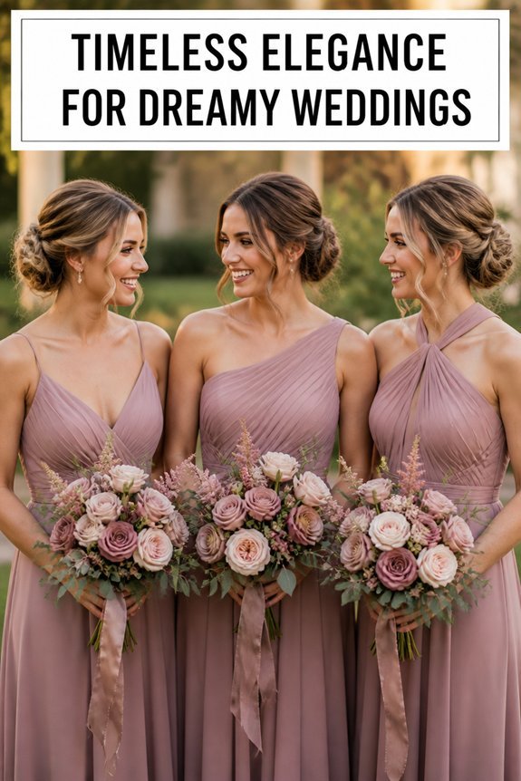 dusty mauve bridesmaid dresses