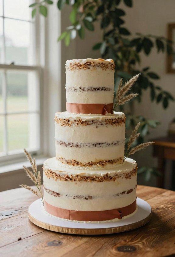 earthy natural cake decor