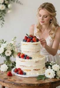 elegant berry wedding cake