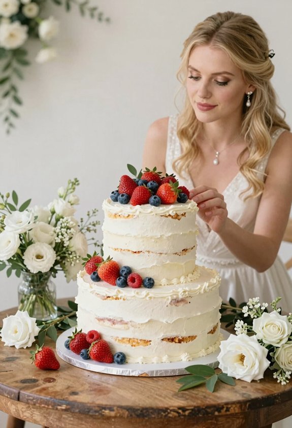 elegant berry wedding cake