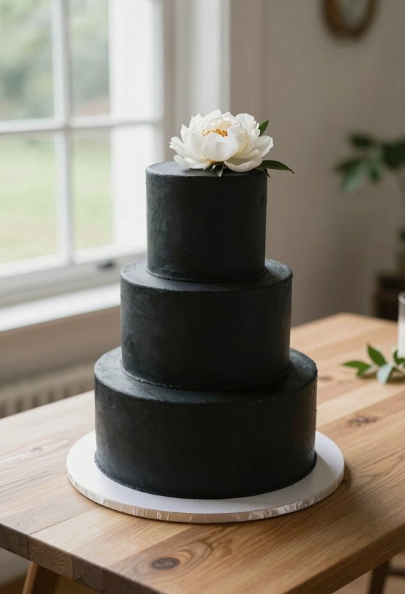 elegant black and white cake