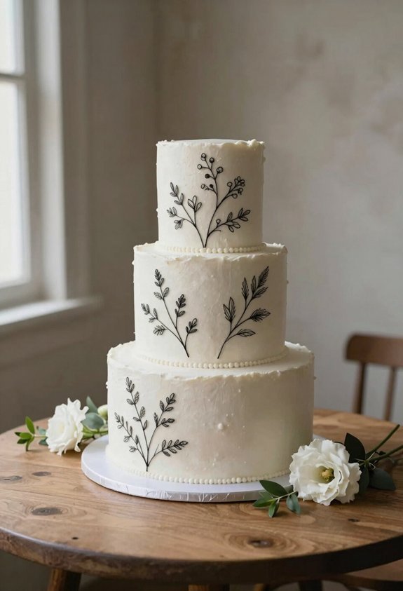 elegant black botanical accents