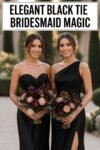 elegant black tie bridesmaid dresses