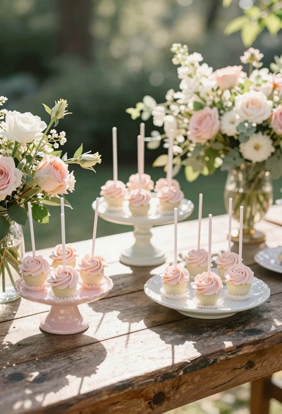 elegant blush rose swirls