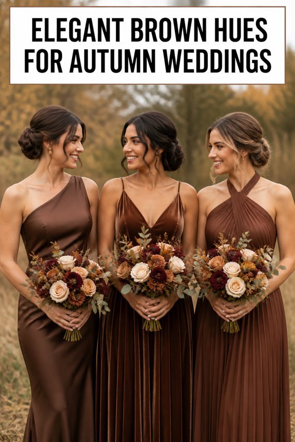 elegant brown bridesmaid dresses
