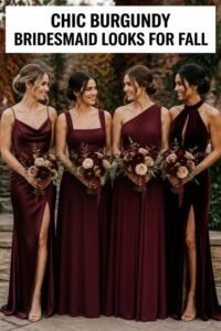 elegant burgundy bridesmaid dresses